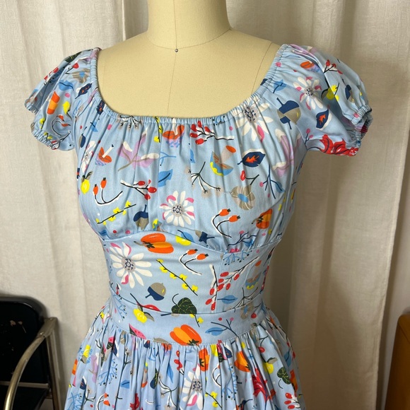 Pinup Girl Disney Dapper Day Expo First Frost Peasant Top & Skirt Set Size XS - Picture 2 of 5